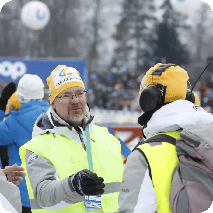 Officials at the World Cup in Ulricehamn
