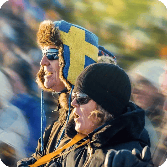 Publik med sverigemössa på World Cup Ulricehamn Publik med sverigemössa på World Cup Ulricehamn